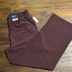 Old Navy Sleek-Tech Maroon Wide Leg Jogger Bottoms-Large TALL